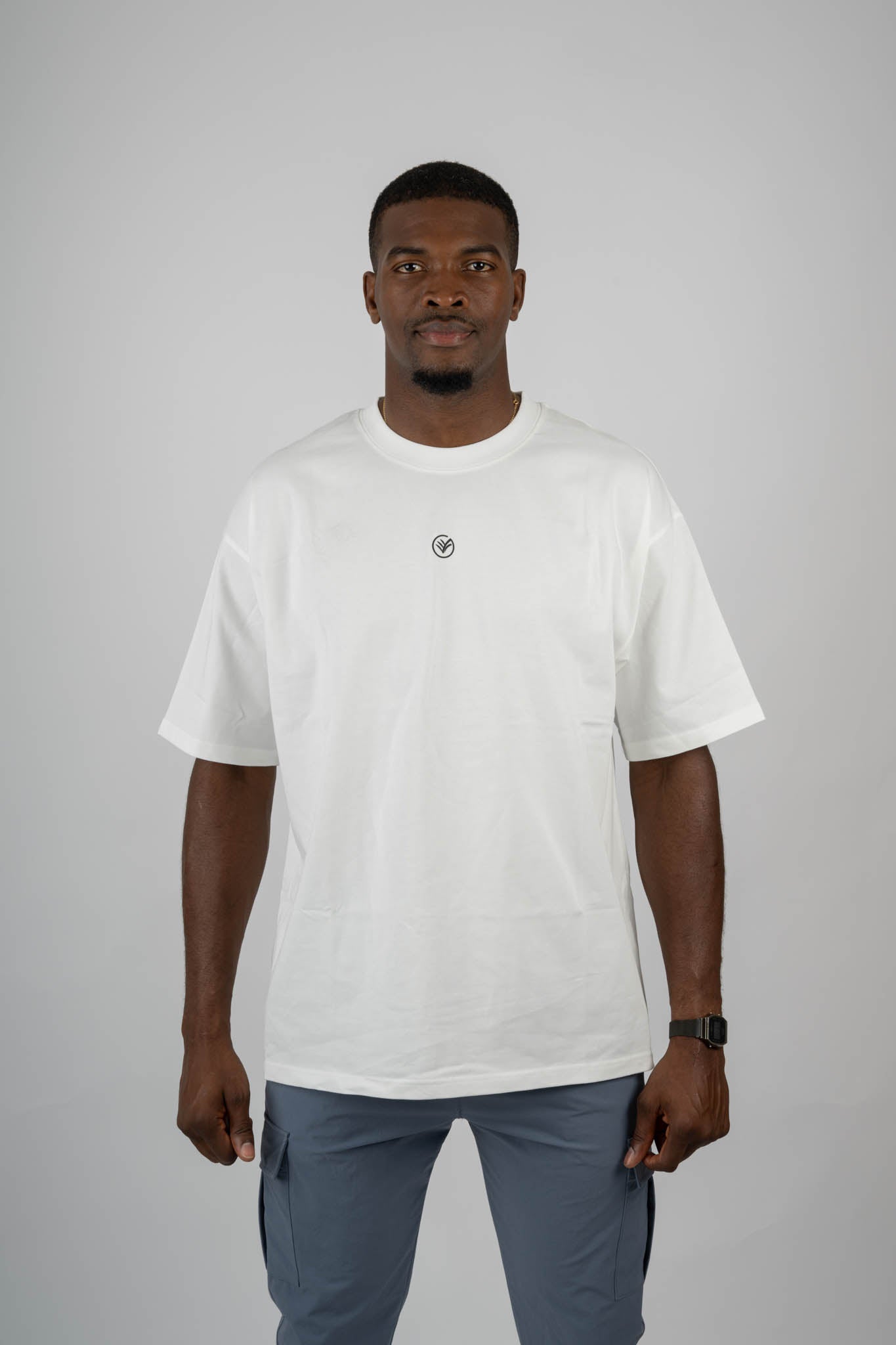Oversized Cotton T-Shirt – White | Premium Athletic Fit | Galvis Sports