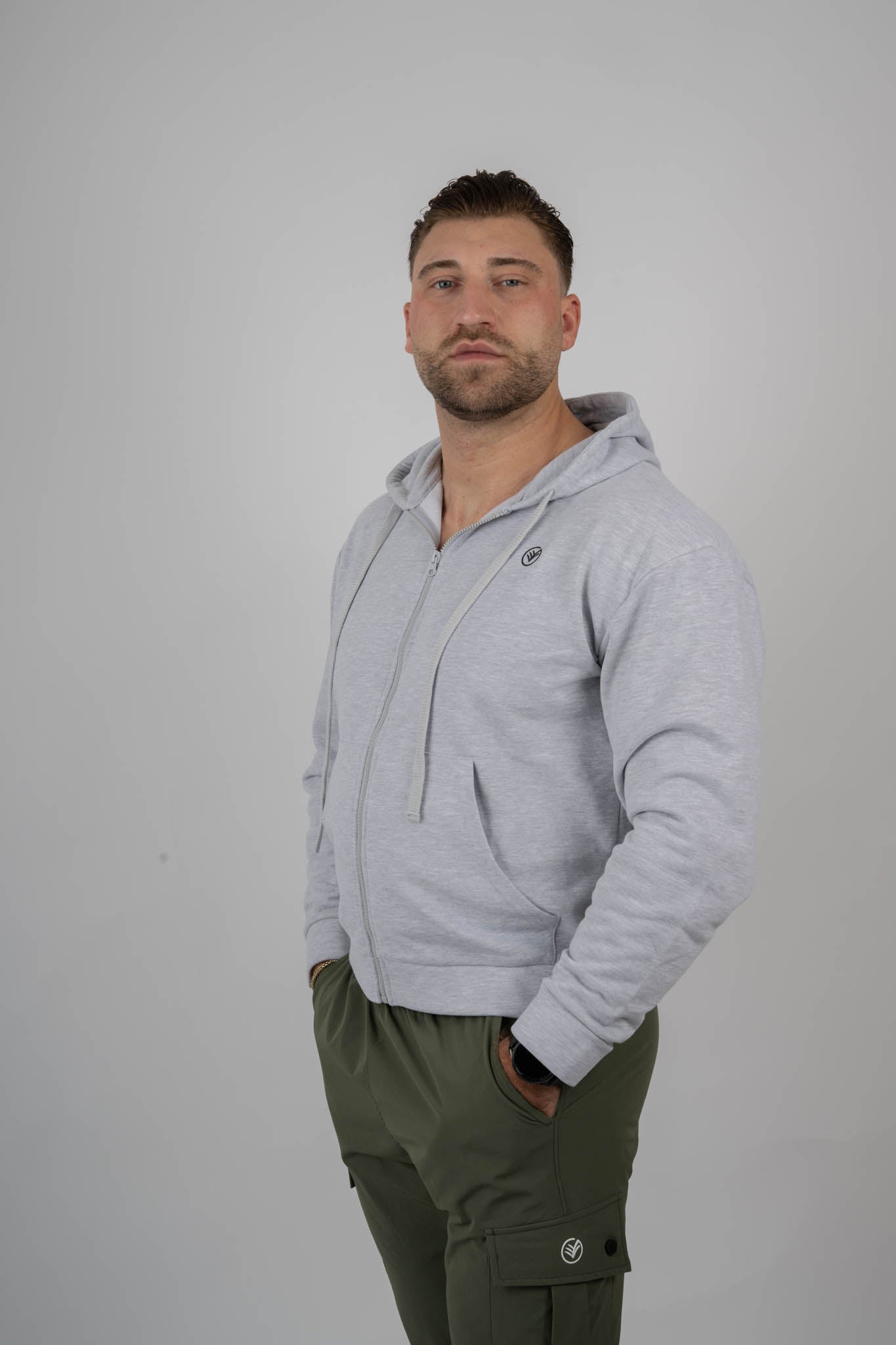 Grey Zip Hoodie | Premium Athletic & Gym Hoodie | Galvis Sports