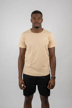 Camiseta básica de algodón premium beige | Camiseta deportiva para hombre | Galvis Sports