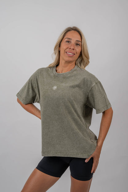 Washed Oversized T-Shirt (Army Green)