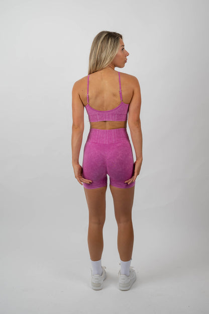 Seamless Ribbed Bra & Training Shorts Set