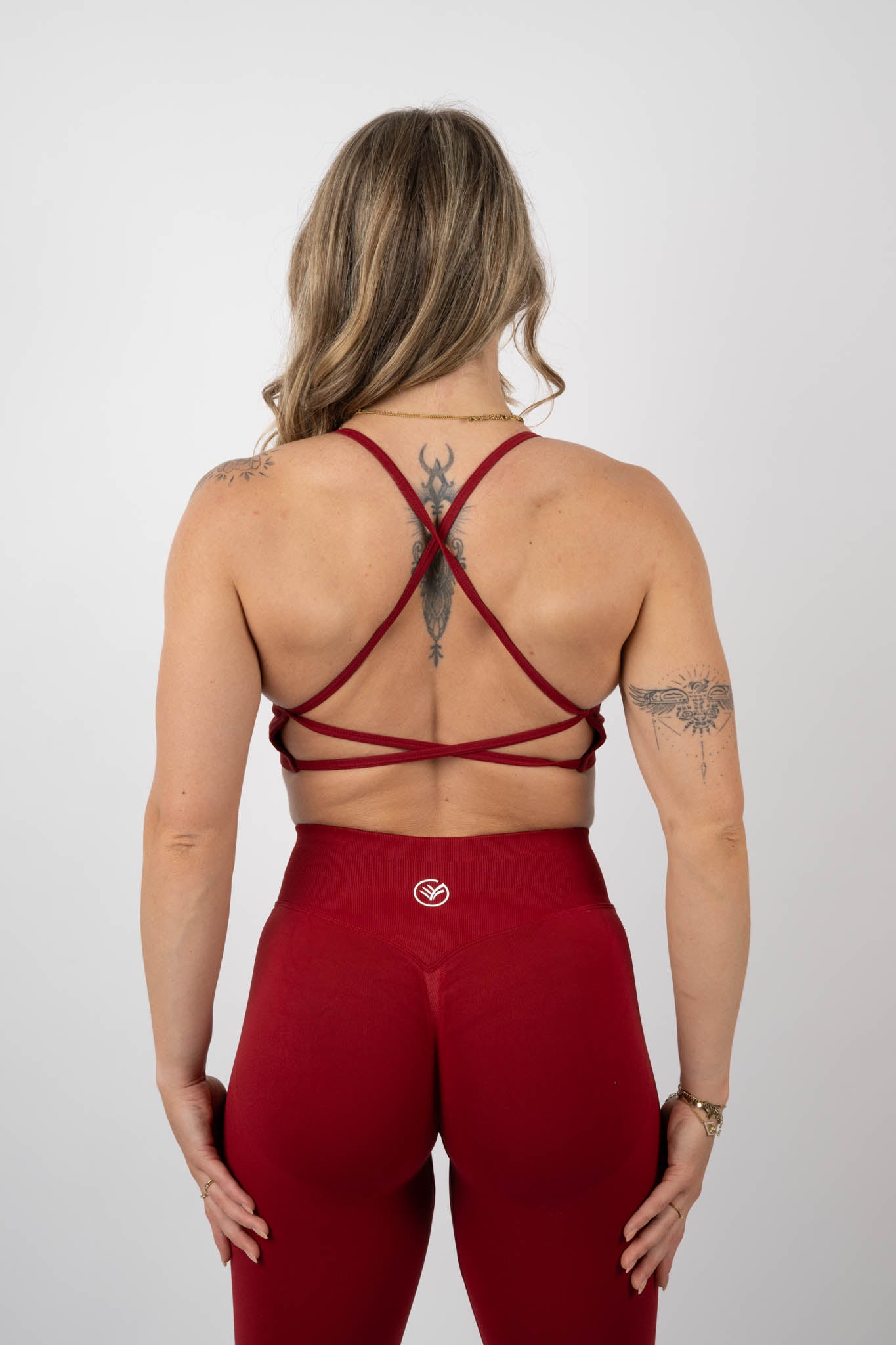 strappy performance sports bra