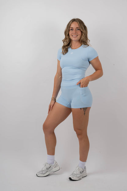 Seamless Short Set (Light Blue)