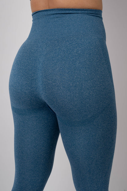 Seamless High-Waist Leggings (Blue Melange)