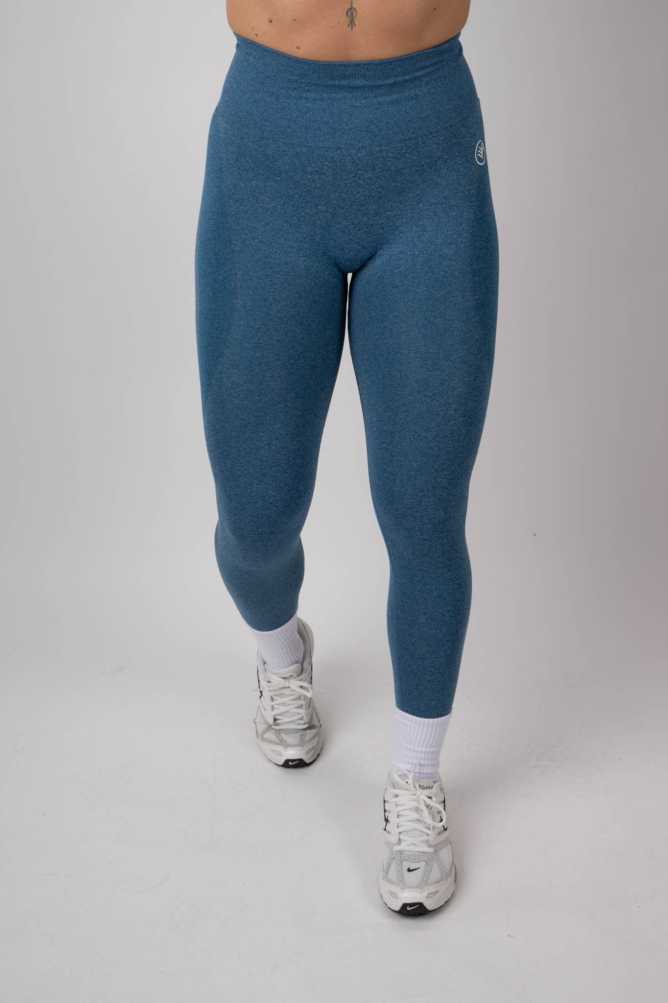 seamless high-waist leggings (blue melange)