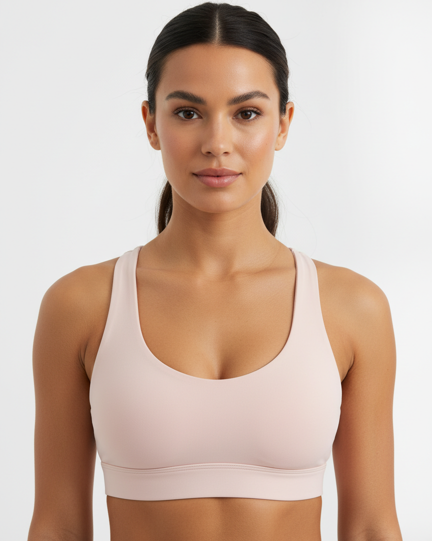 seamless sports bra blush pink galvis sports